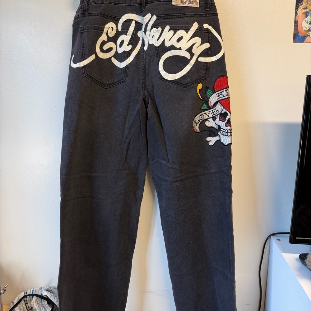 Ed Hardy embroidered jeans - Picture 3 of 4